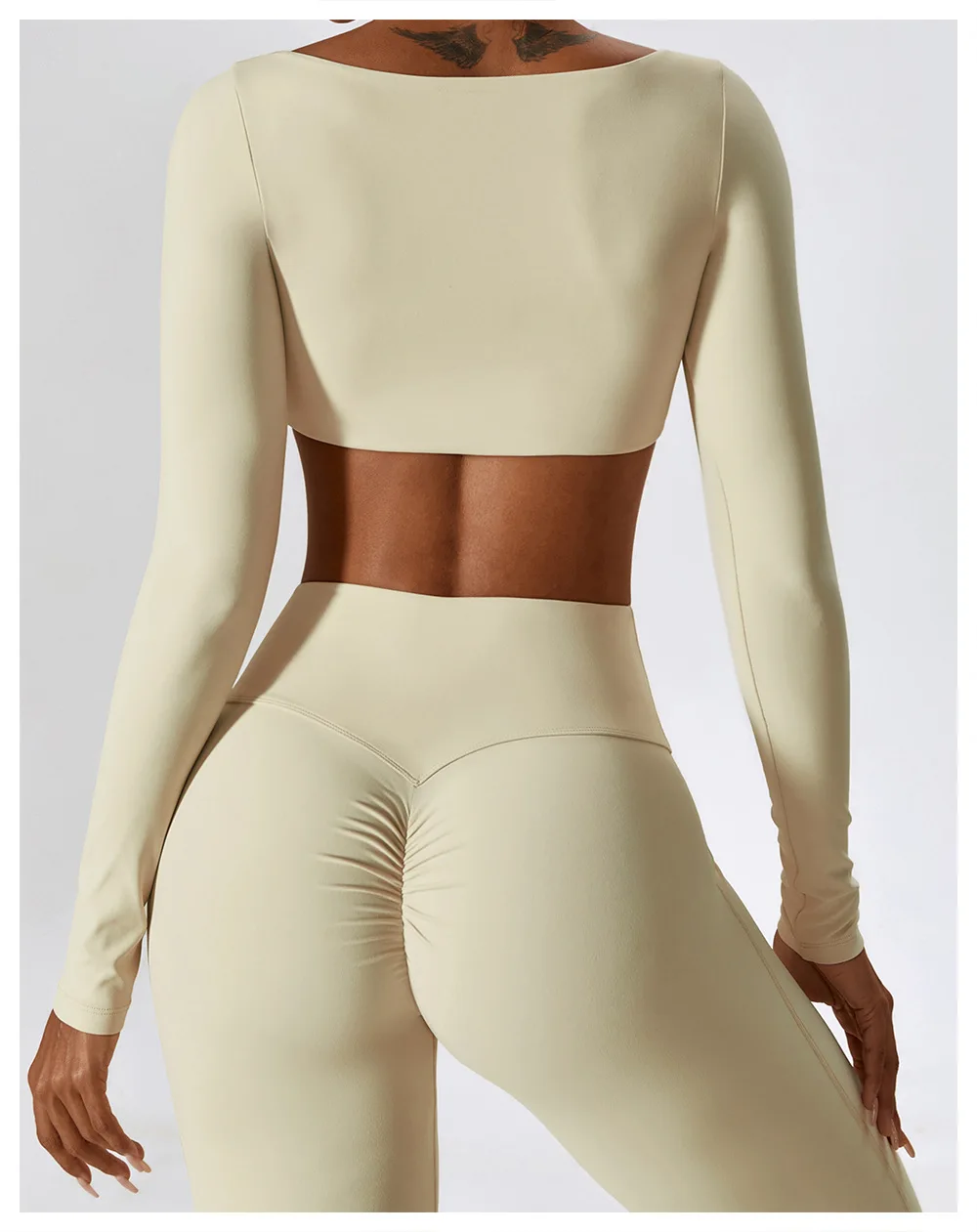 Women's Quick-Dry Long Sleeve Padded Workout Crop Top