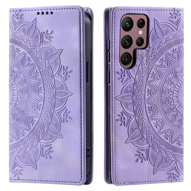 Magnetic Mandala Leather Phone Case with Enhanced Protection