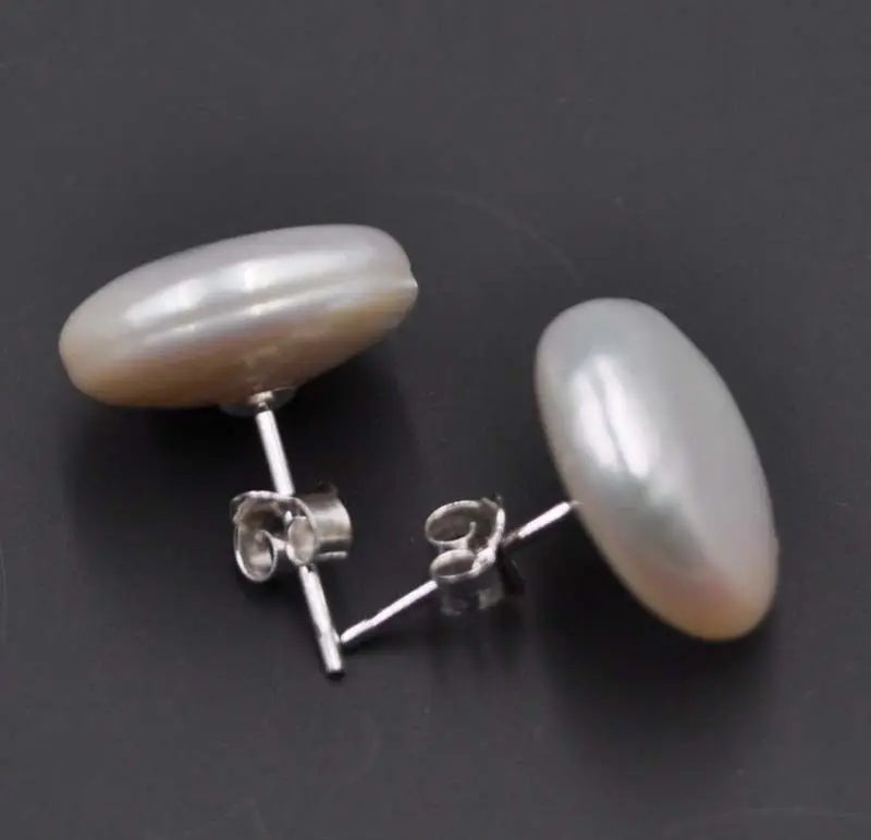 

CHARMING GENUINE RARE 13-14MM PERFECT WHITE PEARL EARRING