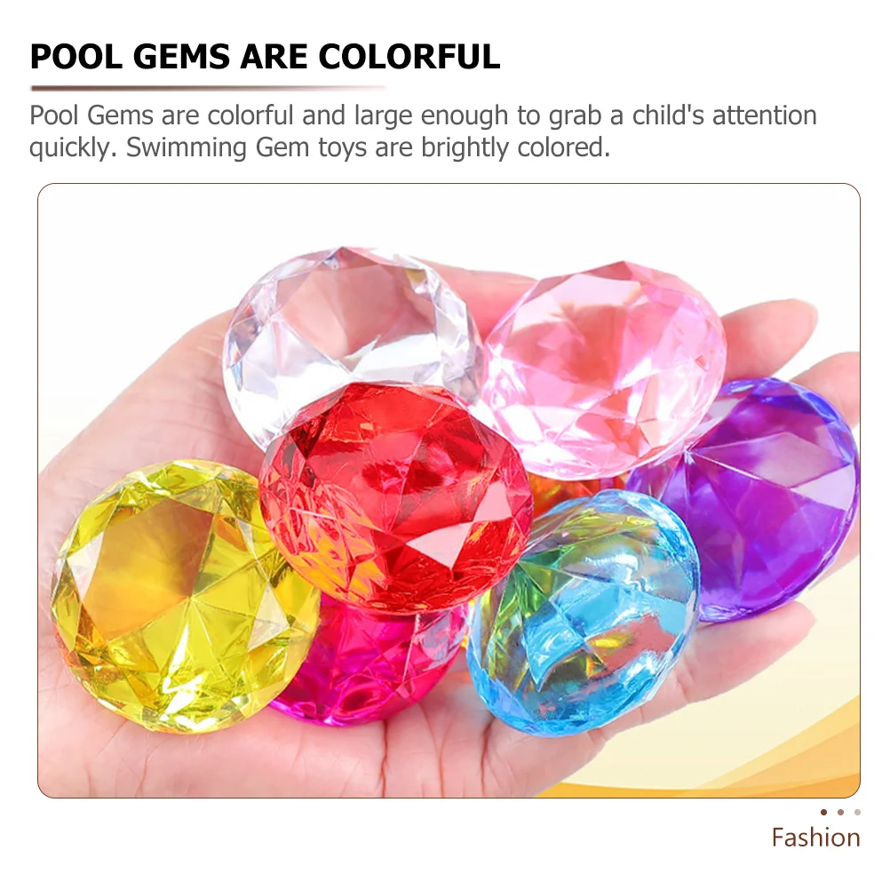 Pool Toys Fake Diamond Underwater Acrylic Diving Gems Model for Kids Ages 4-8 Jewlery