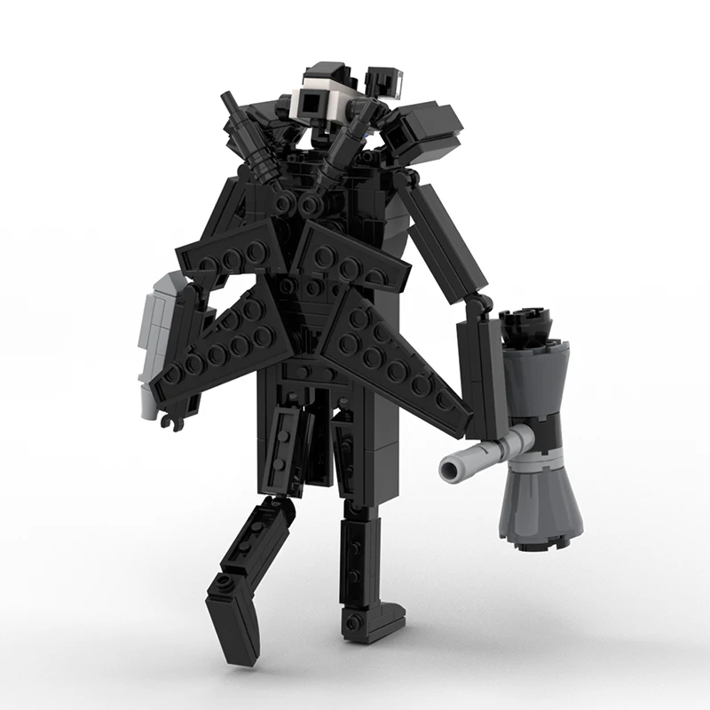 MOC Skibidi 변기 업그레이드 타이탄 카메라맨 빌딩 블록 공포 게임, 슈퍼 모니터 보스 역할 벽돌 장난감, 생일 크리스마스 선물