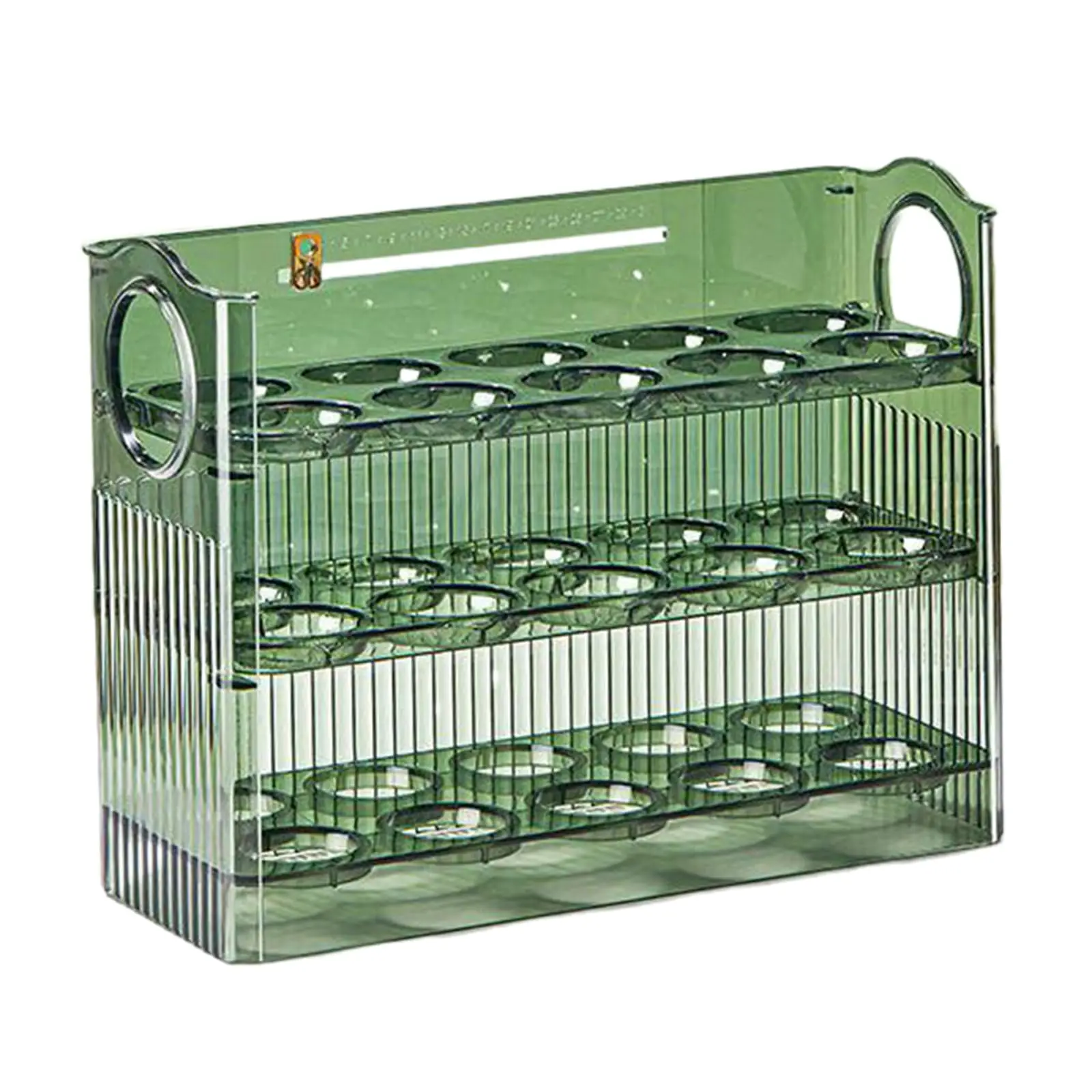 Egg Storage Box 3 Layer Auto Flip Egg Storage Box For Refrigerator Side Door 30 Count Large Capacity Clear Box