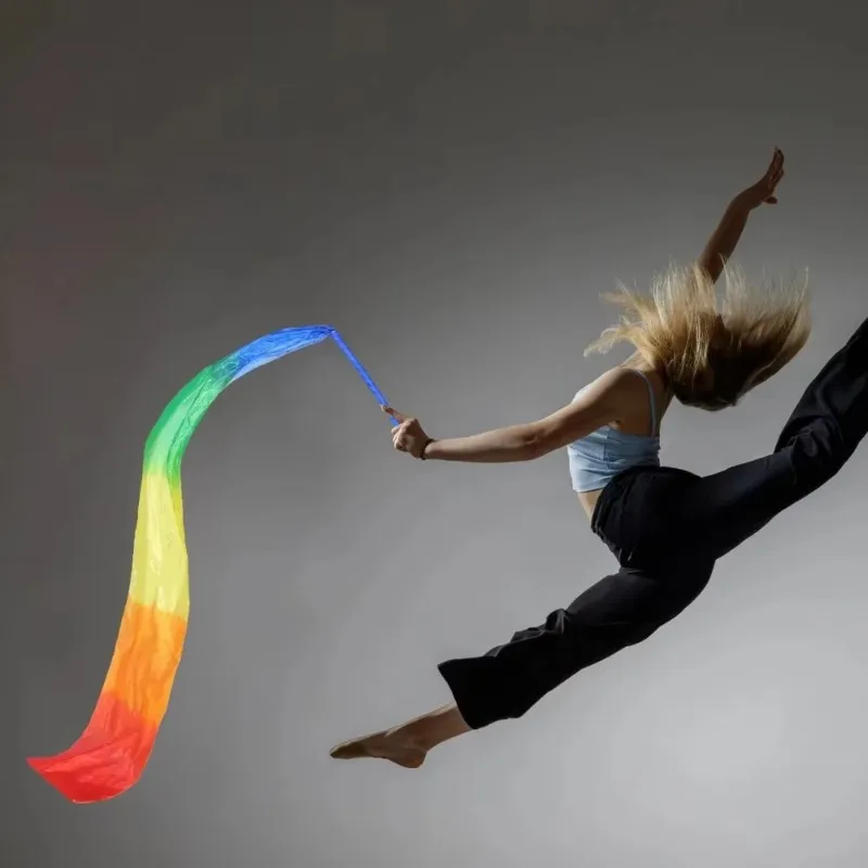 1PC Dance Gymnastics Silk Ribbons 1.5mx20cm Adults and Children Dancing Sports Props Flinging Silk