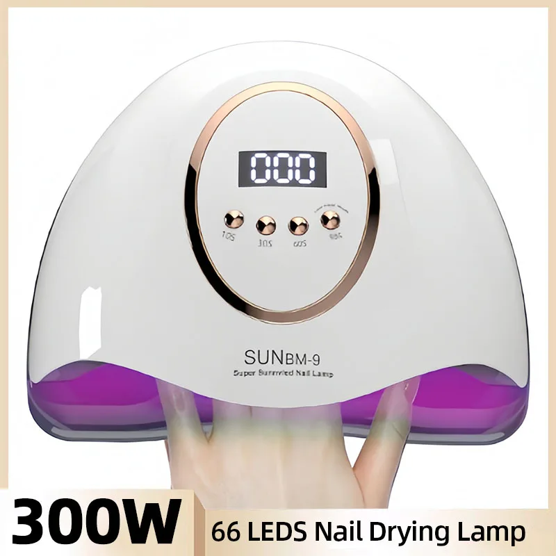 

66 LEDs UV LED Nail Lamp For Nails Curing Nail Polish 300W Manicure Lamp Professional Gel Dryer Lamp With Smart Timer Nail Tools