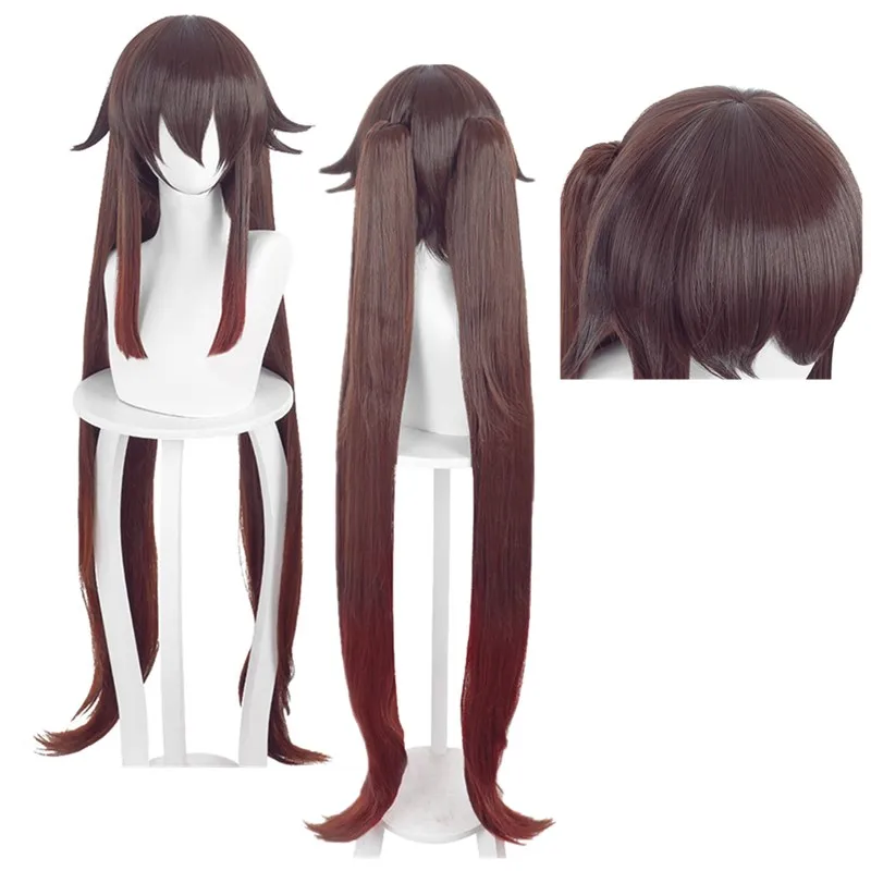 

Парик для косплея HuTao Genshin, противоударный термостойкий синтетический волос, реквизит для костюмированной вечеринки на Хэллоуин