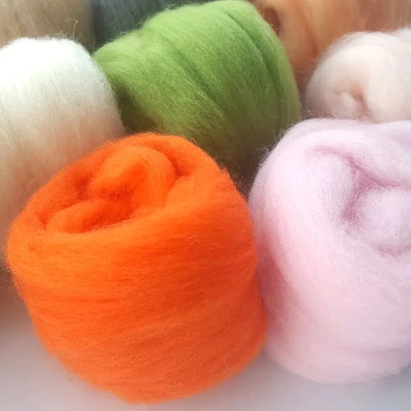 10/20/50g Wool Roving Yarn Fiber Roving Wool Multi Colors Fibre Wool ...