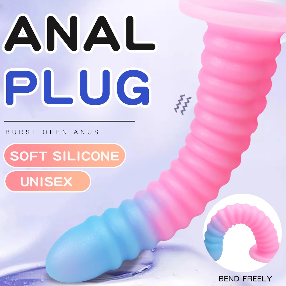 Liquid silicone anal plug oversized threaded anal plug female sex toy male homosexual toy male female sex toy anal sex toy
