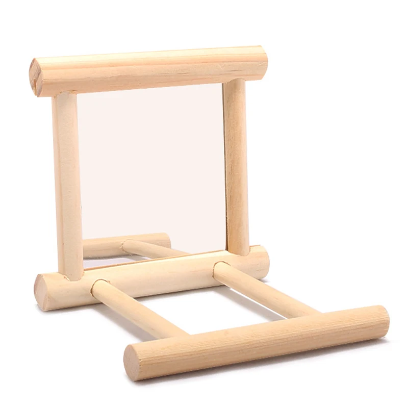 Title 1, Bird Mirror Wooden Interactive Play Toy With Pe...