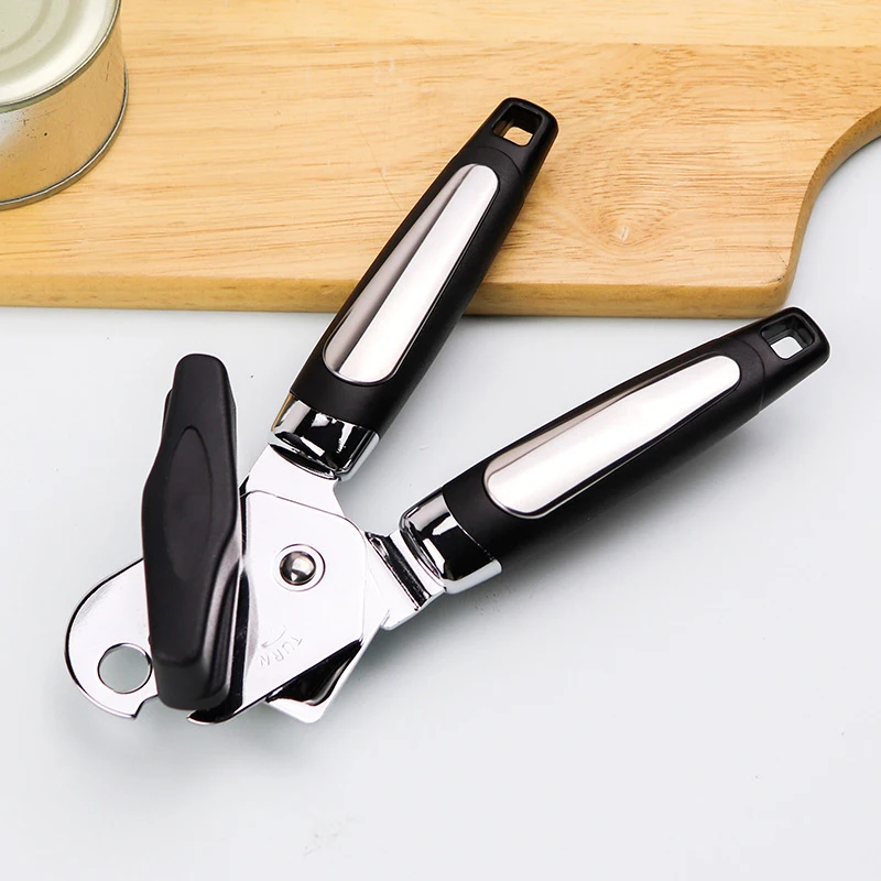 Stainless Steel Can Opener Powerful Can Knife Household Multifunctional Kitchen Utensils Beer Bottle Opener Anti-Slip Handle Multifunctional Tool