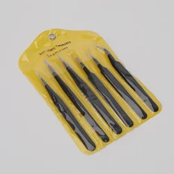 Enhanced Anti - Static Steel Tweezers for Watch Repair and Maintenance (6pcs with packaging)