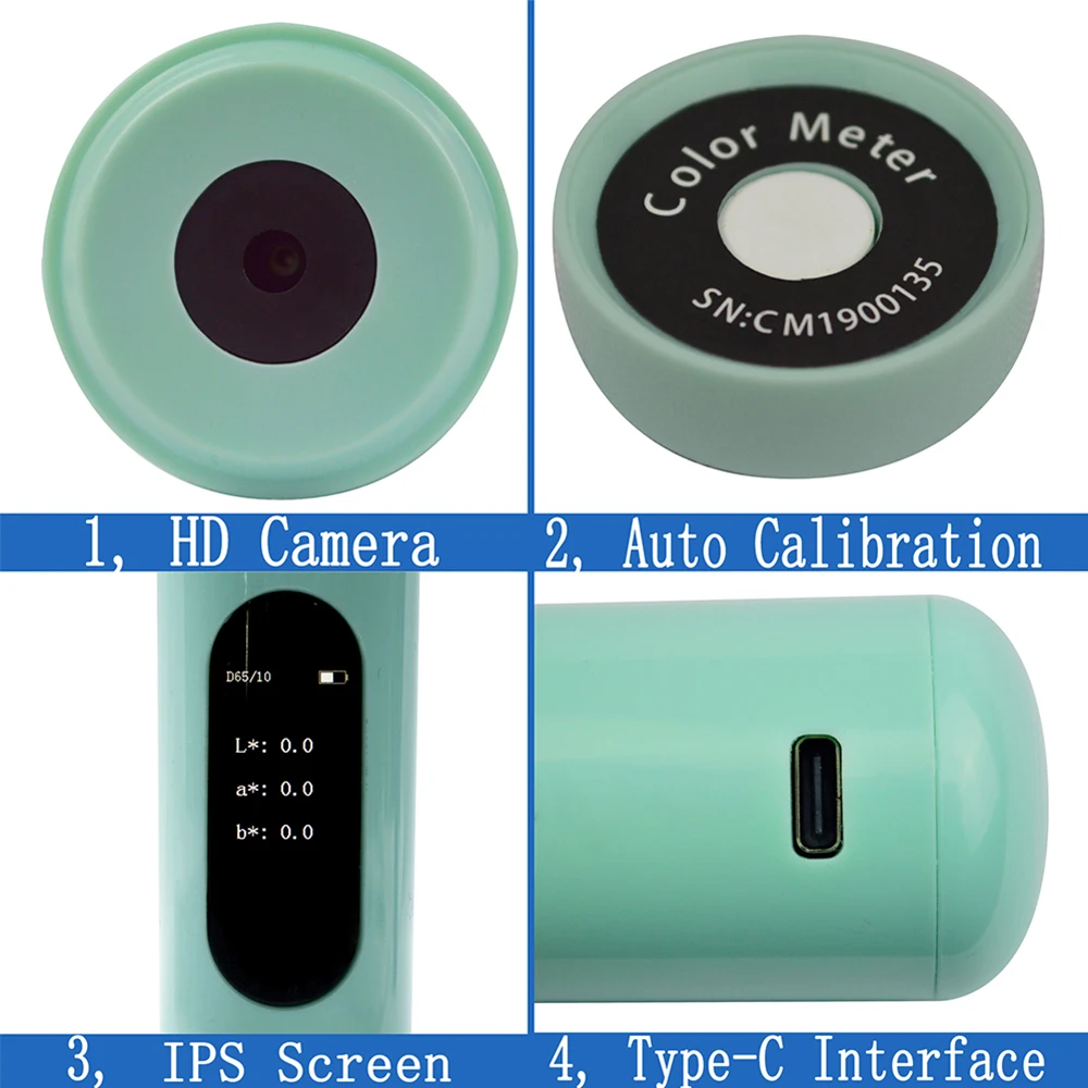 Portable Colorimeter Mobile APP Colorimeter Portable Color Analyzer More than 30 Indexes RGB,Lab Color Matching Measuring Difference