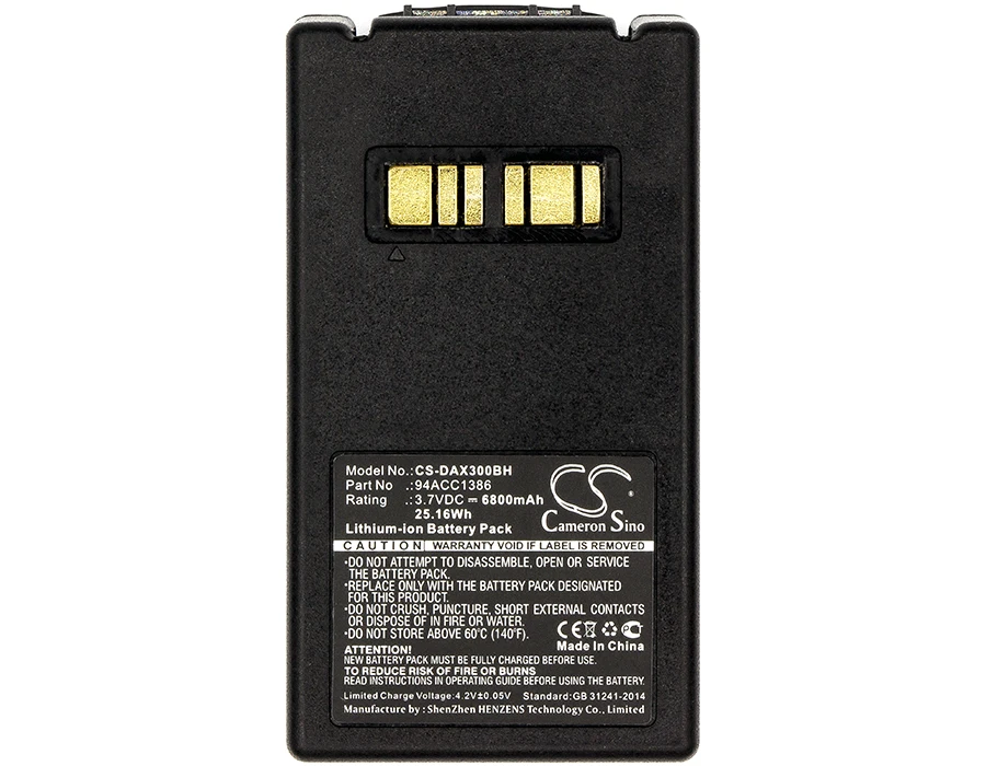 

Аккумулятор 6800 мАч для Datalogic Falcon X3 Falcon X4 Falcon X3 + Falcon X3 Plus 94ACC1386 BT-26