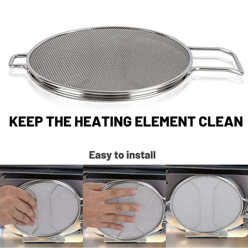 2X Stainless Steel Splatter Shield For Ninja Foodi IG600 IG601 IG651 Accessories Grill Dishwasher Safe Reusable