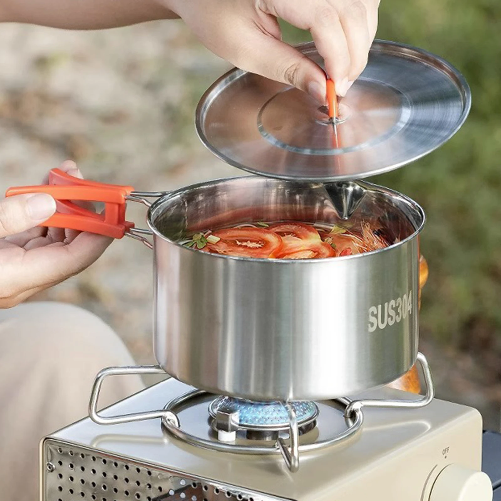 Camping Cookware Set 3Pcs/Set Durable Lightweight for Campfire Camping Pot and Pan for Camp Backpacking Hiking Picnic Equipment