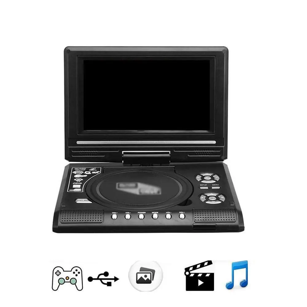 

7.8 inch Portable DVD Player VCD MP3 Viewer 16:9 Widescreen 270° Rotatable LCD Screen Home Car TV FM USB with Game Function