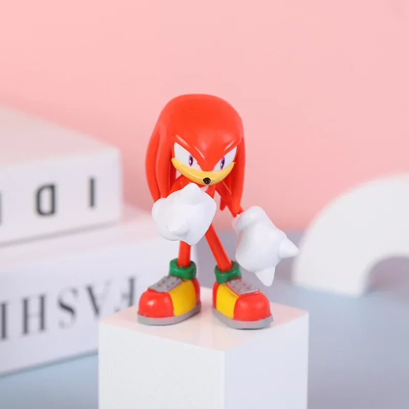 thumbnail image 1 of Figura de acción de Sonic Shadow Knuckles Tails Amy, muñeco de PVC, modelo periférico de anime, adorno decorativo, juguete para niños, regalos de cumpleaños, 1 of 5