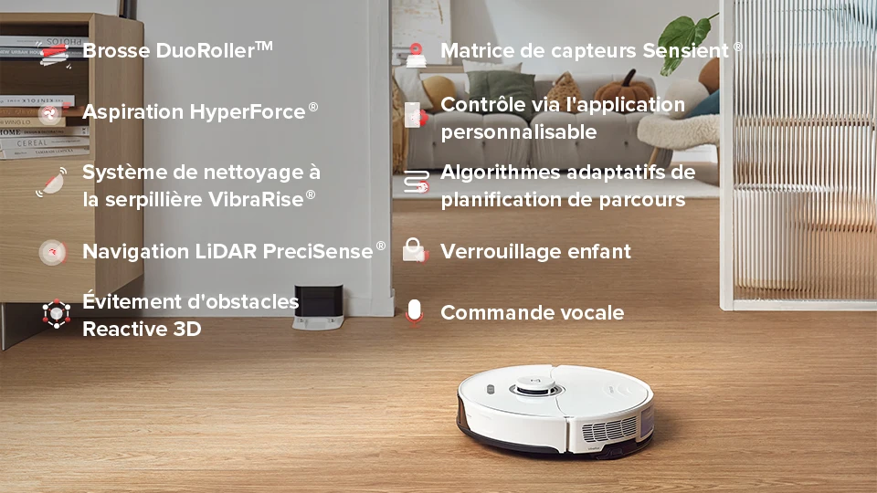 Roborock S8,Aspirateur Robot Blanc PreciSense® LiDAR Navigation Brosse DuoRoller Cartographie 3D Puissance 6000pa Système VibraRise®(Mise à Niveau Du S7)- S8 10 1