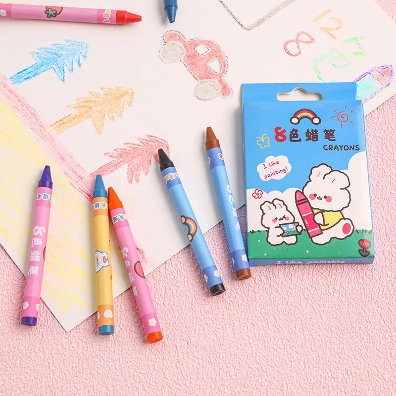 Crayons Creative Cartoon 8/12 Colors Drawing Non-Toxic Oil Pastels Kids  Student Pastel Pencils Art Supplies Student Crayon Set - AliExpress