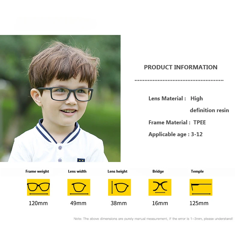 Kids Glasses Square Blue Light Kids Glasses Frame Children Optical Eyewear Boy Girl Computer Transparent Blocking Anti Reflective Eyeglasses