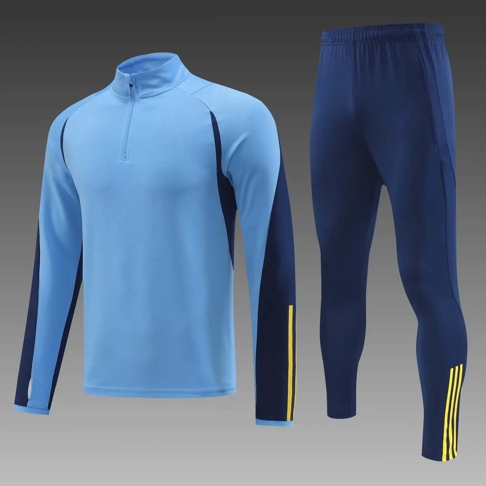 Men and Kids sports set boy girl Fans Half Zipper Jacket Training wear games Jerseys football Kit Tops and trousers kids sports suit men sports suit