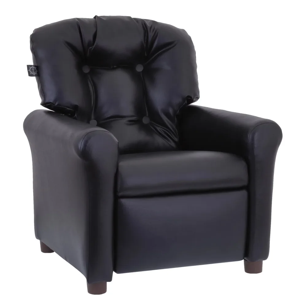 

Toddler Ages 1-5 Years Living Room Chairs Kids Recliner Chair PU Faux Leather Black Freight Free Sofa Relaxing Lounge Furniture
