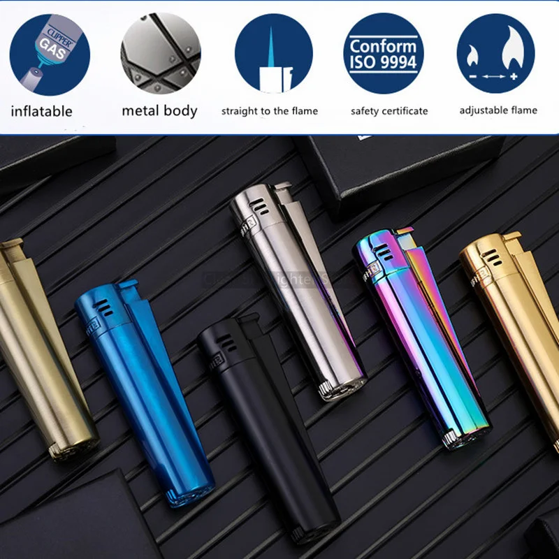 Description Picture 3 of itemSpanish Original Clipper Lighters Direct Jet Flame Butane Gas Metal Electronic Lighters Collection Of High-quality Men'S Gadgets