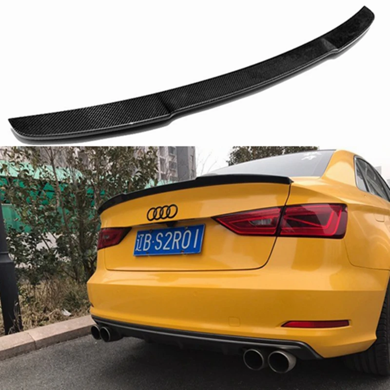 

For AUDI A3 S3 RS3 Limousine 8V Sedan 2013-2020 V Style Carbon Fiber Rear Spoiler Trunk Wing FRP Forged carbon