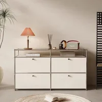 Modern Living Room Cabinet Modular Sideboard Storage Cabinets Combination TV Stand for Customizable Steel Frame Wood  Furniture 3