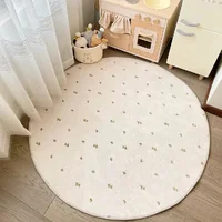Fresh and Simple Rugs for Bedroom Round Fluffy Bedside Mat Covered with Large Area Carpets for Living Room Soft Cloakroom Rug 1