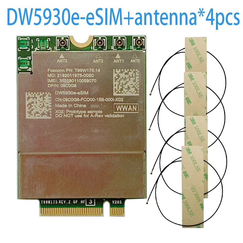

DW5930e eSIM T99W175 DW5930e 5G-Module DP-N 03C3GX WWAN Card High-Speed 5G-Modem for Precision 7760 Latitude 9420 9520 Laptops