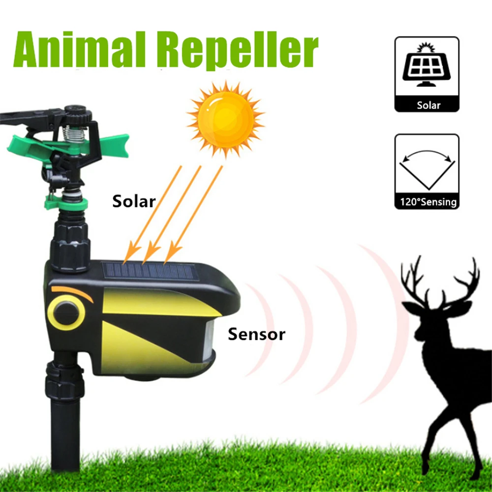 Sprinkler Automatic Rotating Large Area Solar Powered Motion Activated