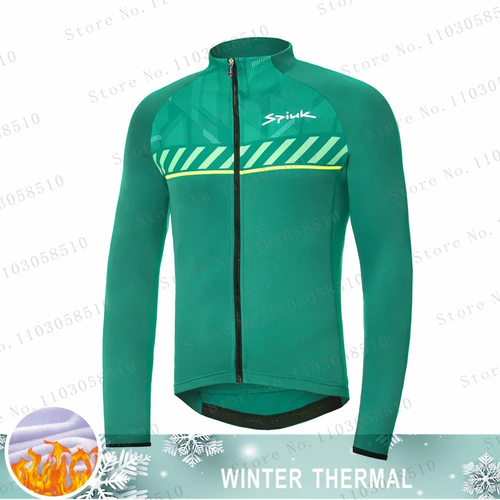 spiukful Winter Thermal Fleece Men Cycling Jersey Long Sleeve Set Bicycle Clothing Mtb Bike Warm Pants Sportswear Suits