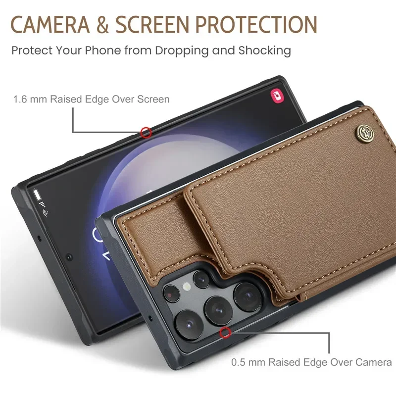 Leather Wallet Card Case with Flip Cover