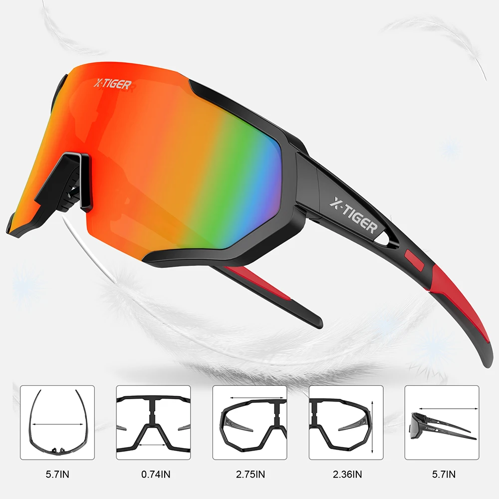 Фото Поляризованные солнцезащитные очки X-TIGER с защитой UV400, унисекс, велосипедные очки для занятий спортом на открытом воздухе №2