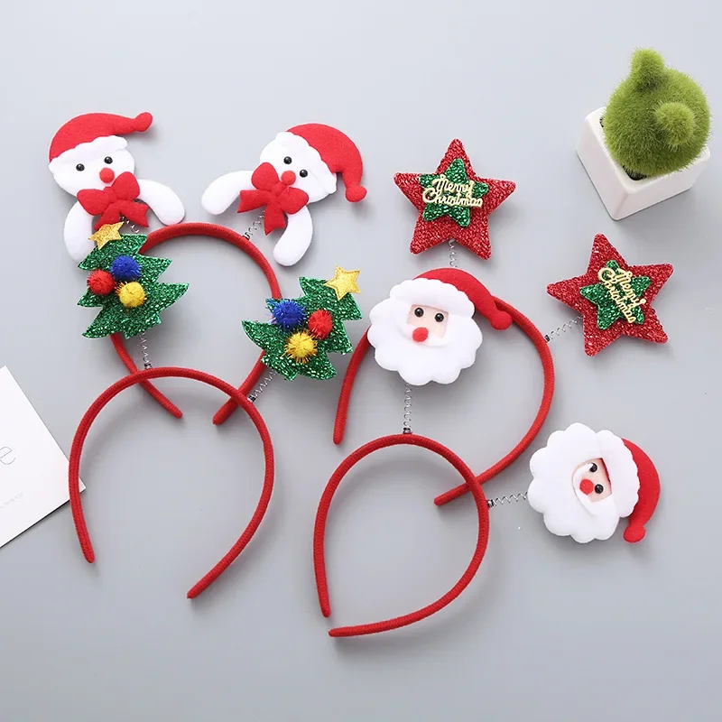 Christmas Headband Cartoon Xmas Santa Claus Snowman Noel Tree Headwear Natal Merry Christmas Decor Gift Navidad Happy New Year