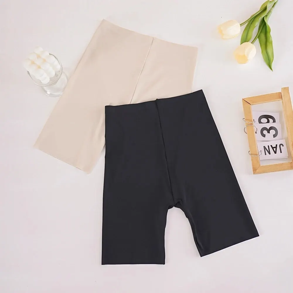 Description Picture 5 of itemFlarixa Seamless High Waist Shorts Panties For Women Tummy Control Hip Lift Ice Silk Safety Pants Underwear Boyshorts Boxer