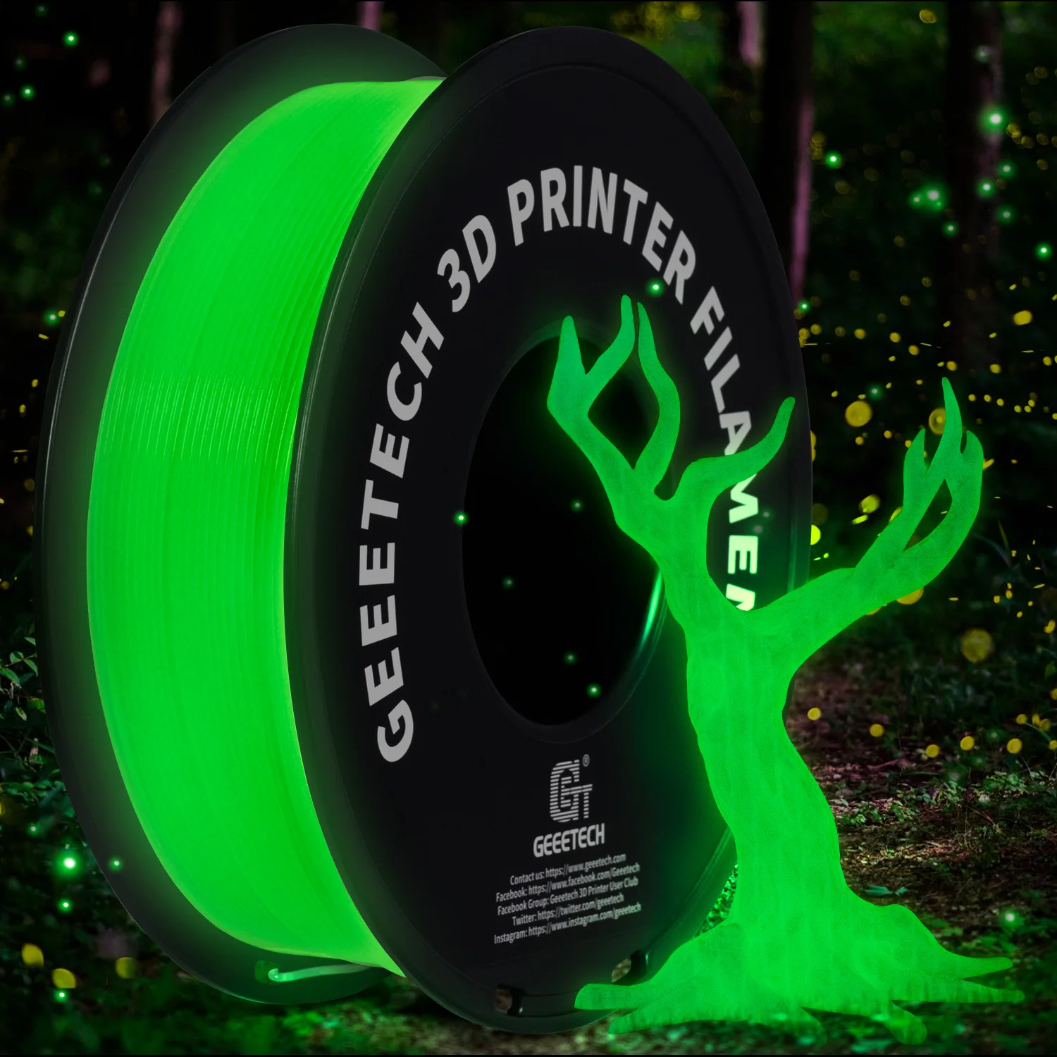 GEEETECH Filament PLA lumineux pour imprimante 3D 1.75mm 1kg brillent dans la nuit en plastique PLA matériaux d'impression 3D en gros
