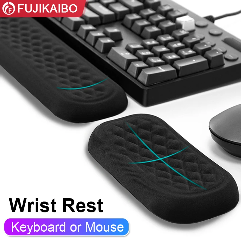 Almofada de Pulso com Textura 3d Massagem para Teclado Tapete de Proteção para Escritório Laptop Jogos Silicone Descanso para as Mãos