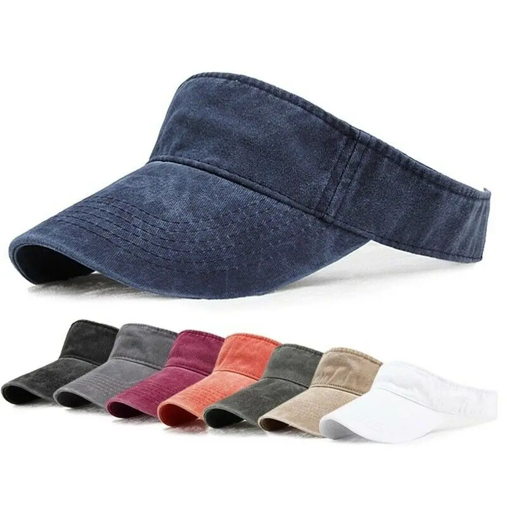 Portable Sun Visor Sports Cap Women Men Adjustable Quick Dry Golf Tennis Hat Lightweight Tie Dye Outdoor Sunscreen