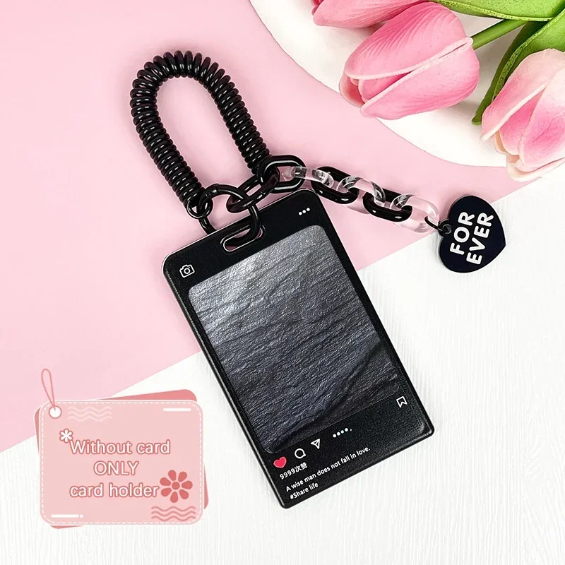 

Набор акриловых держателей для карт, модная фоторамка, выставочная подставка для карт с фото в стиле Kpop, защитный брелок для ключей с внешним ID, вмещает 2 карты