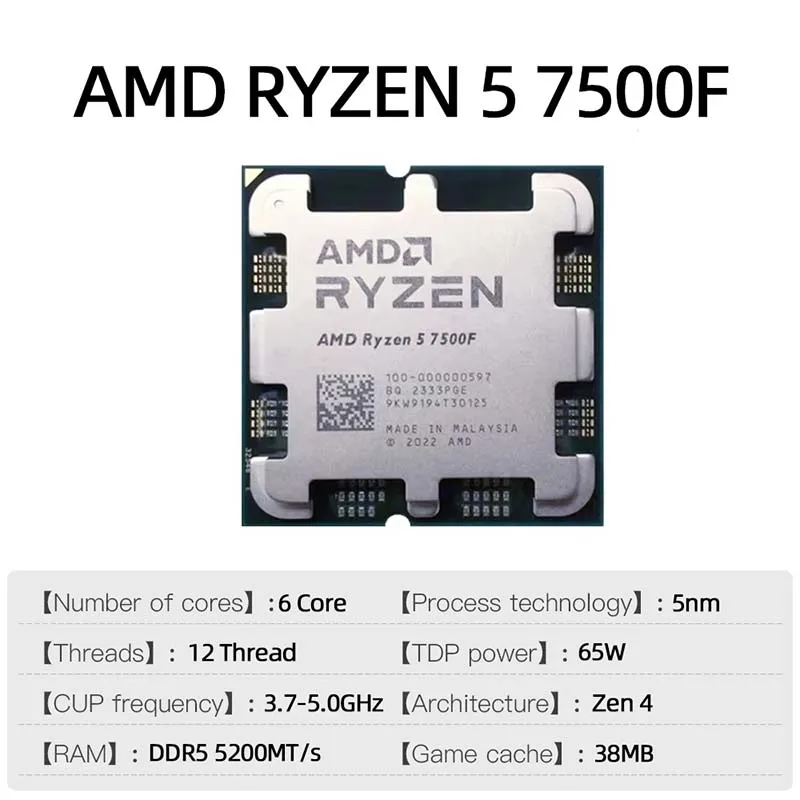 AMD Ryzen 5 7500F processzor vizuális grafika