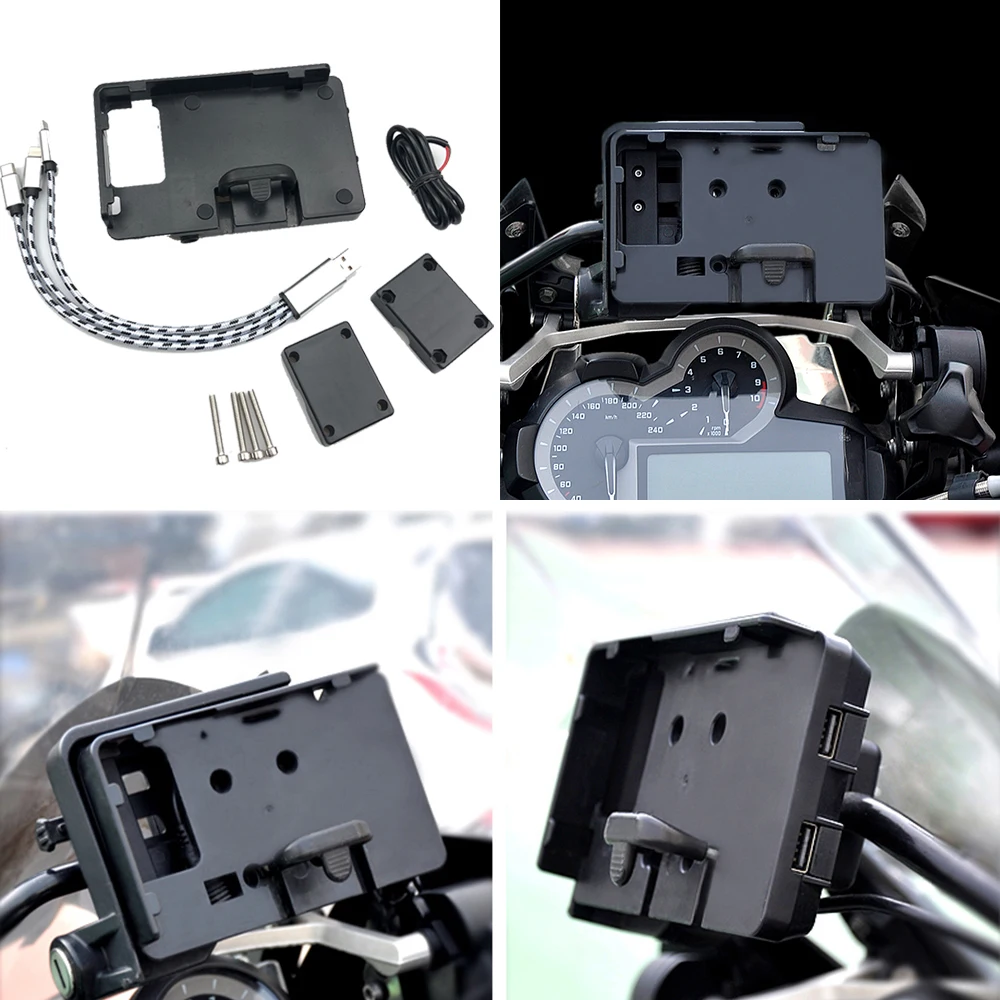 USB Mobile Phone Motorcycle Navigation Bracket USB Charging Support For R1200GS F800GS ADV F700GS R1250GS CRF 1000L F850GS F750G