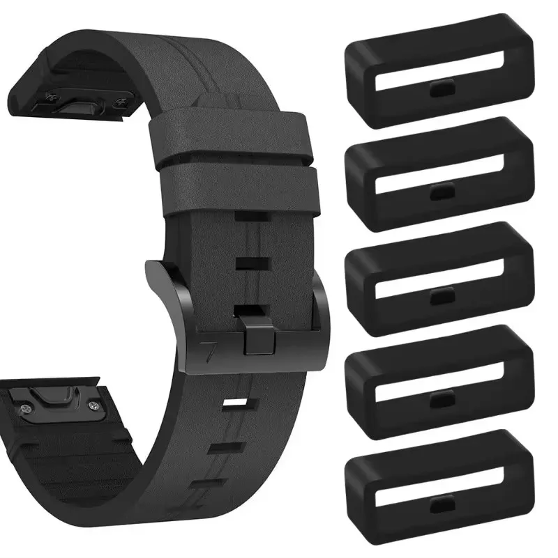 Silicone Band Keeper for 22mm Watch Strap - Durable Rubber Loop and Buckle Accessory