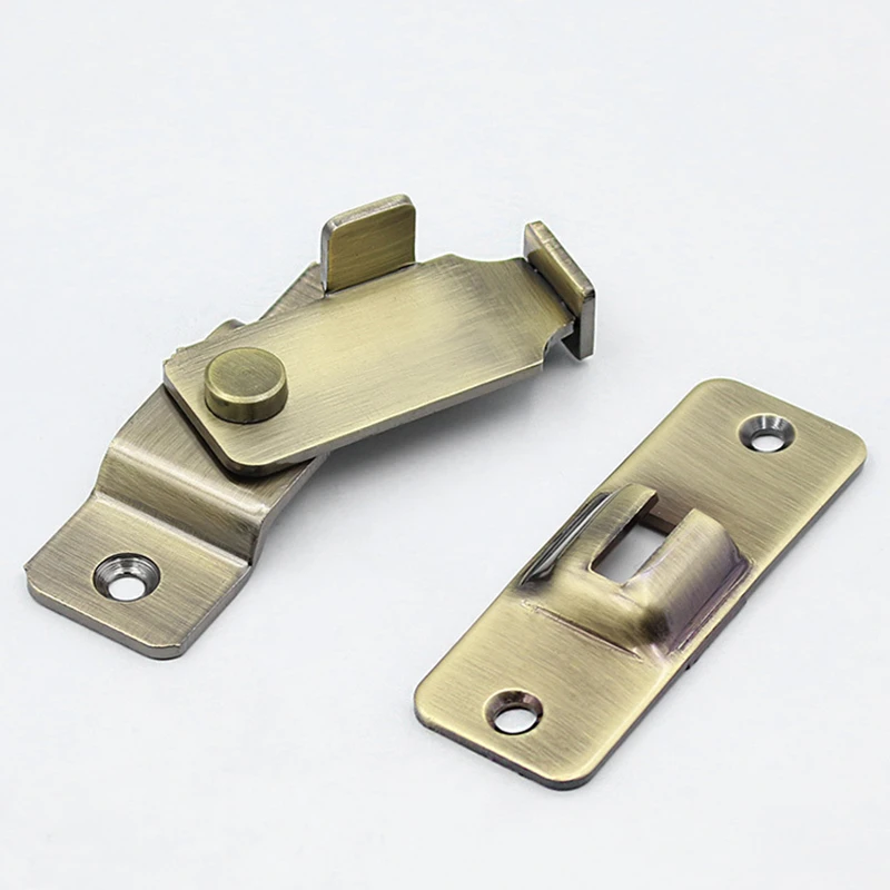 KK&FING Stainless Steel 90-degree Door Buckle Sliding Door Lock Door Latch Safety Anti-theft Lock Right Angle Hasp Buckle
