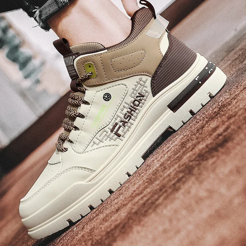 Spring Autumn sports style breathable comfortable high-top MEN'S handsome sneakers male outdoors platform casual running shoes 6