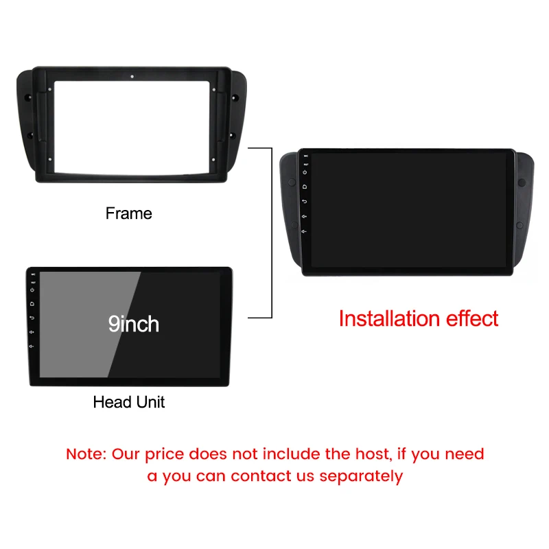 MEKEDE ڵ Double Din Radio Fascia 9 ġ ¼  Ibiza 6j 2009 - 2013  DVD     ̺ 