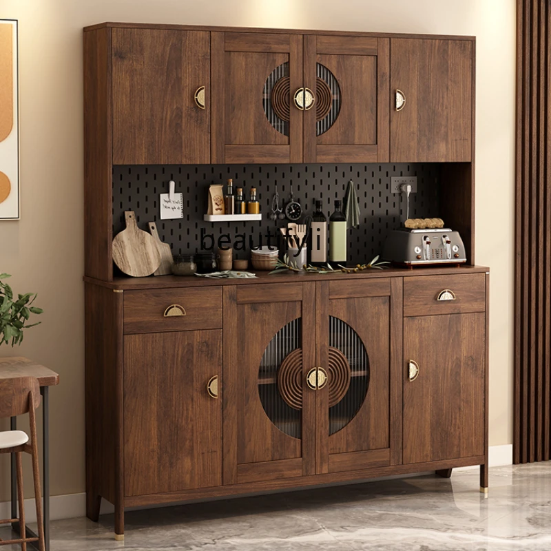 

New Chinese Style Sideboard Wine Cabinet Tea Cabinet Integrated Wall High Cabinet Storage Cabinet Cabinet Locker