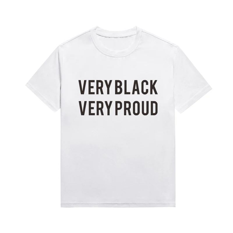 

Очень черная очень гордкая футболка со слоганом, топ меланина, летние нейтральные Топы в стиле Харадзюку, женская футболка на заказ