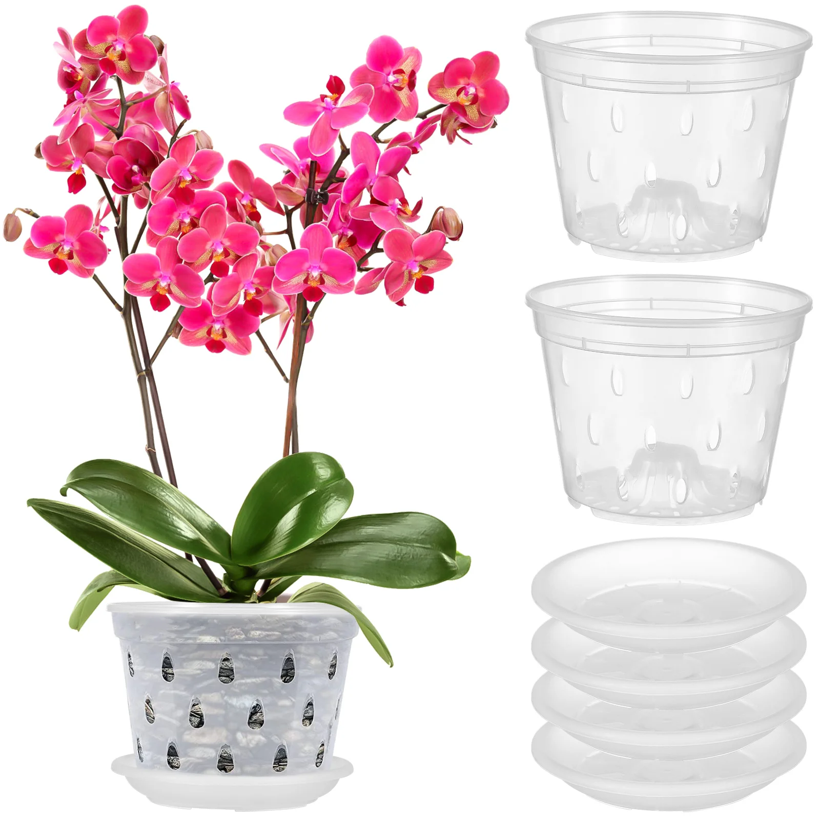 

Nursery Pots Clear Plants Pots Orchids Pots Garden Pots With Drainage Holes Transparent Plastic Orchid Pots