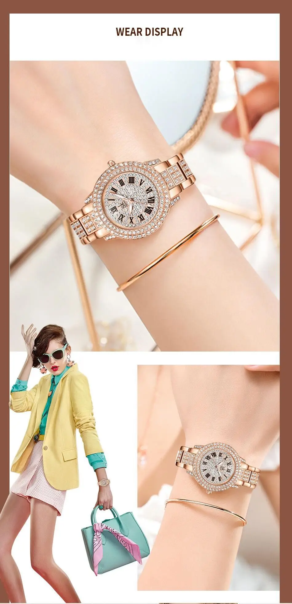 Reloj de cuarzo para mujer elegante moda lujo y diamantes_voghion.com